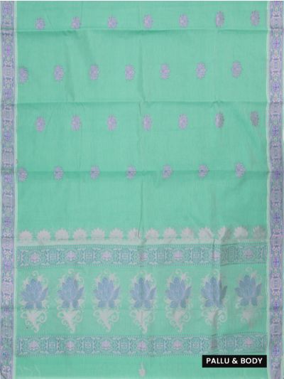 Kanmanie Cotton Lotus Butta with Ornamental Floral Pallu Saree