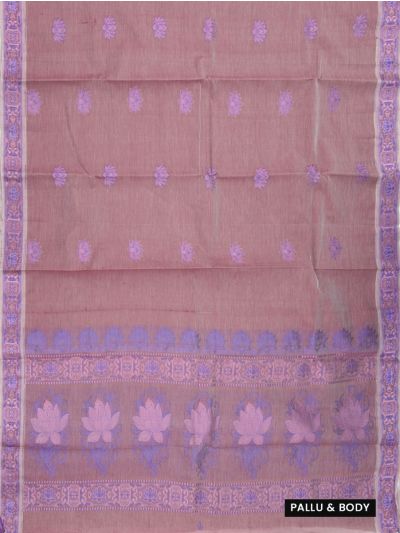Kanmanie Cotton Lotus Butta with Ornamental Floral Pallu Saree