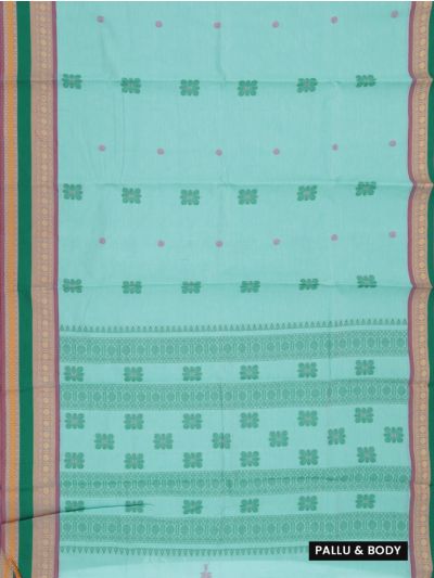 Kanmanie Cotton Floral Butta with Kanchi Stripe Pallu Saree