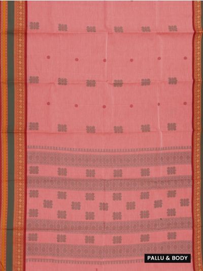 Kanmanie Cotton Floral Butta with Border Saree