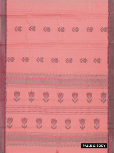Kanmanie Cotton Lotus Butta with 3 inch Jacquard Border Saree