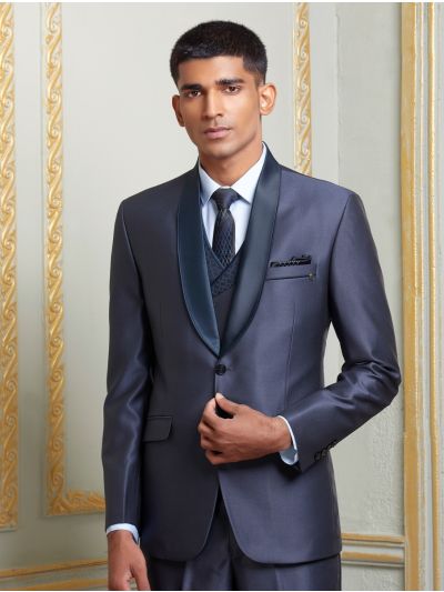 Bennevis Men’s Satin Shawl Lapel Tuxedo 5 Piece Suit Set