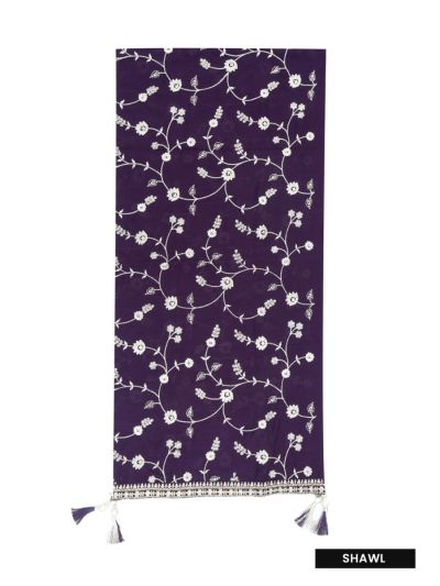 Graceful Essence Girls Butta Embroidered Flared Kurta Pant Dupatta Set