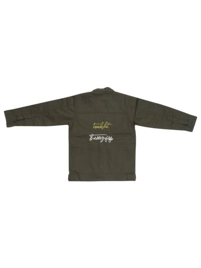 Gracecharm Boys Utility Pocket Jacket Printed T-Shirt Beige Cargo Trousers Set