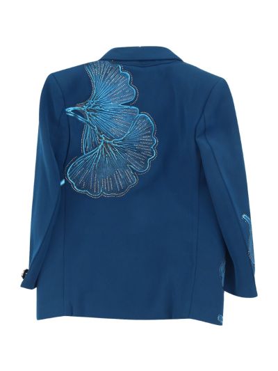 Royal Elegance Boys Ginkgo Leaf Embroidered Blazer Waistcoat Shirt Trousers Suit Set