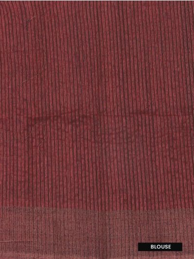 Gracecharm Semi Jute Multi Stripe Pallu with Border Saree