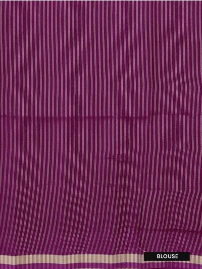 Gracecharm Semi Jute Fine Zari Stripe Pallu with Border Saree