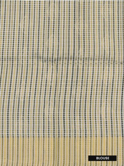 Gracecharm Semi Jute Geometric Diamond with Striped Pallu Border Saree