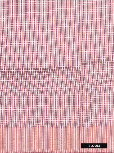 Gracecharm Semi Jute Geometric Diamond Butta with Striped Pallu Border Saree