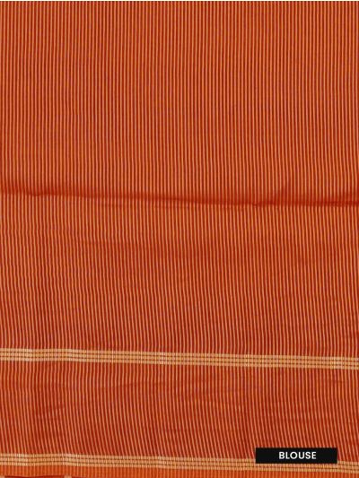 Gracecharm Semi Jute Square Butta with Striped Pallu Check Border Saree
