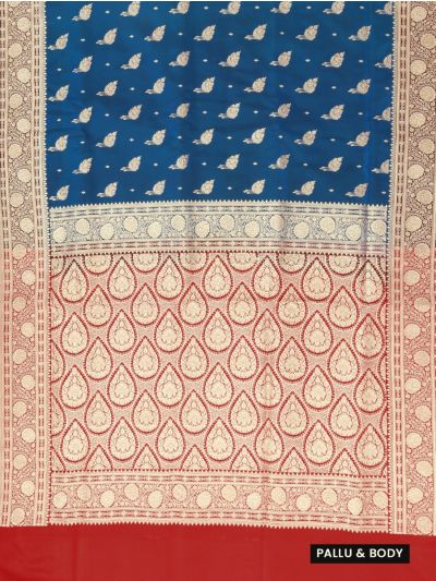 BlossomEase Semi Banarasi Paisley Butta with Floral Brocade Pallu Saree