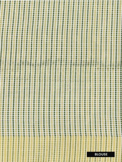 Gracecharm Semi Jute Multicolour Geometric Stripes with Check Pallu Border Saree