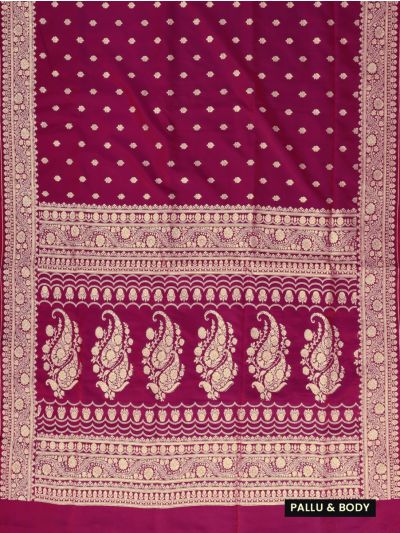 BlossomEase Semi Banarasi Floral Butta with Paisley Brocade Pallu Saree