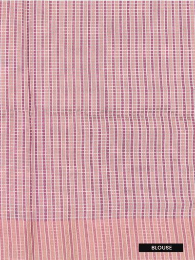 Gracecharm Semi Jute Multicolour Geometric Stripes with Check Pallu Border Saree