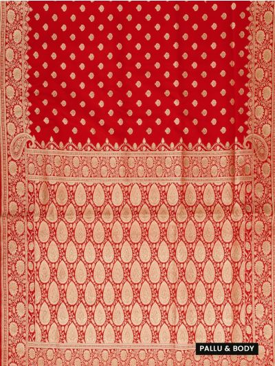 BlossomEase Semi Banarasi Floral Butta with Paisley Brocade Pallu Saree