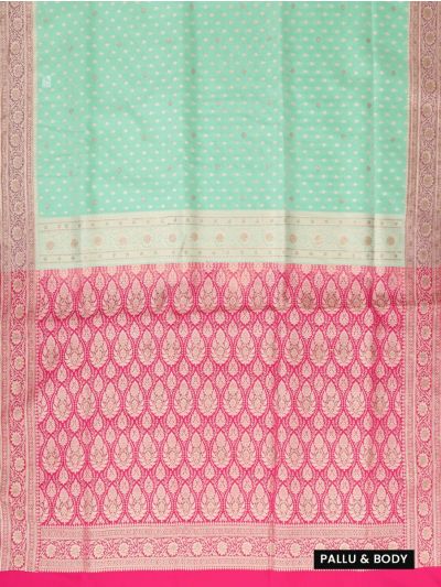 BlossomEase Semi Banarasi Zari Butta with Paisley Brocade Pallu Saree