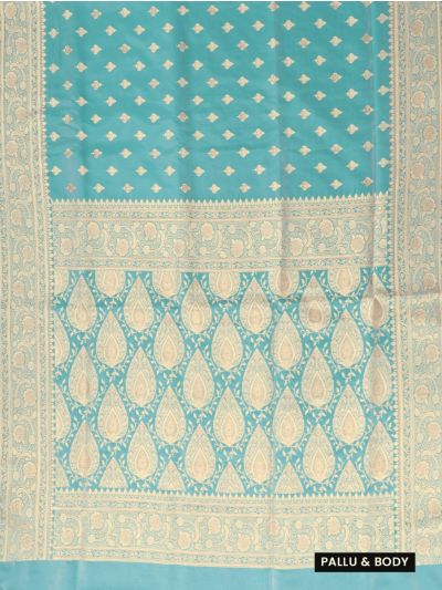 BlossomEase Semi Banarasi Zari Butta with Paisley Brocade Pallu Saree