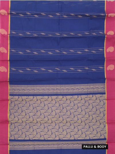 Gracecharm Elegant Kanchi Cotton Zari Stripes with Paisley Border Saree