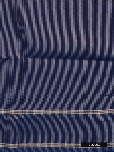 Gracecharm Semi Jute Square Butta with Striped Pallu Check Border Saree