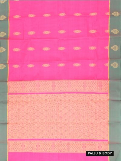 Gracecharm Elegant Kanchi Cotton Zari Diamond Butta with Border Saree