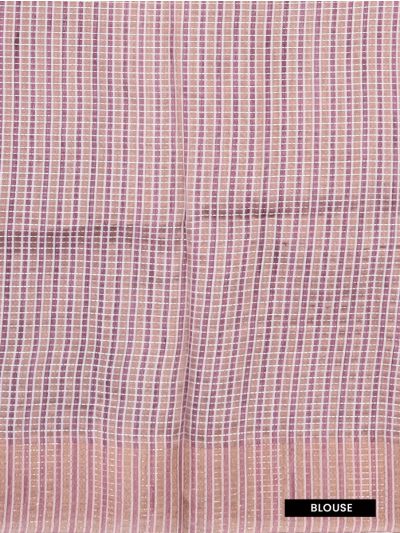 Gracecharm Semi Jute Abstract Geometric Curved Lines with Striped Pallu Border Saree