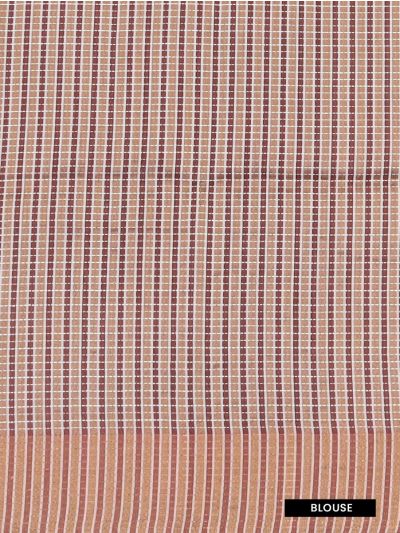 Gracecharm Semi Jute Geometric Diamond Butta with Striped Pallu Border Saree