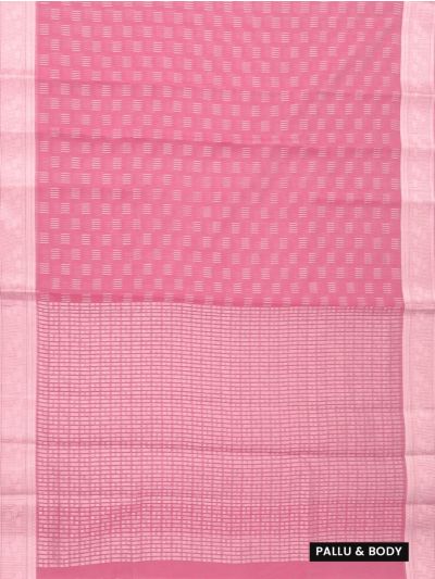 Gracecharm Kora Silk Cotton Stripe Butta with Floral Border Saree