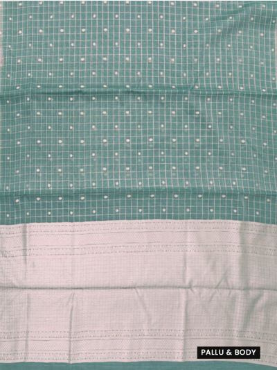 Gracecharm Kora Silk Cotton Checks Butta with Jacquard Pallu Saree