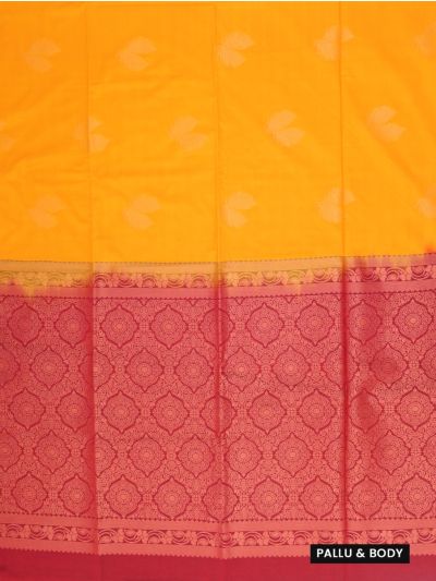 Gracecharm Art Soft Silk Leaf Butta Floral Medallion Pallu Saree