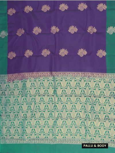 Gracecharm Art Soft Silk Purple Mango Butta Zari Saree