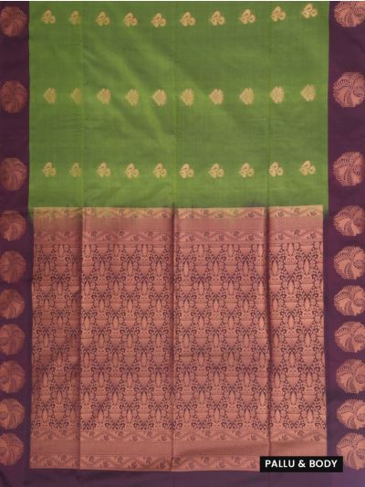 Gracecharm Art Soft Silk Dual Butta Floral Jaal Pallu Saree