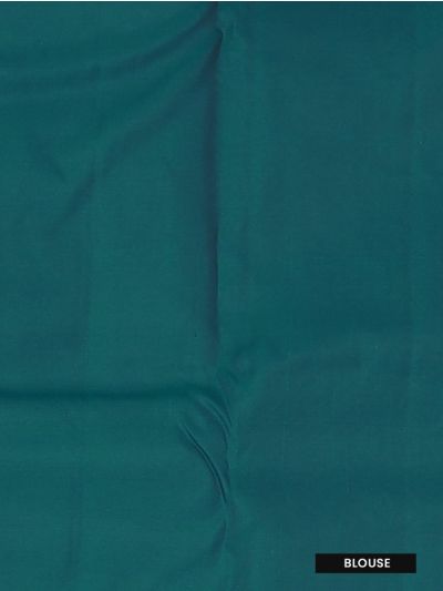 Gracecharm Art Soft Silk Mustard Fan Butta Teal Zari Saree