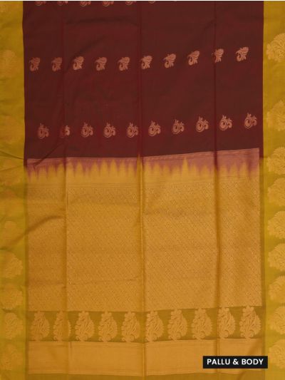 Gracecharm Art Soft Silk Dual Butta Diagonal Geometric Pallu Saree
