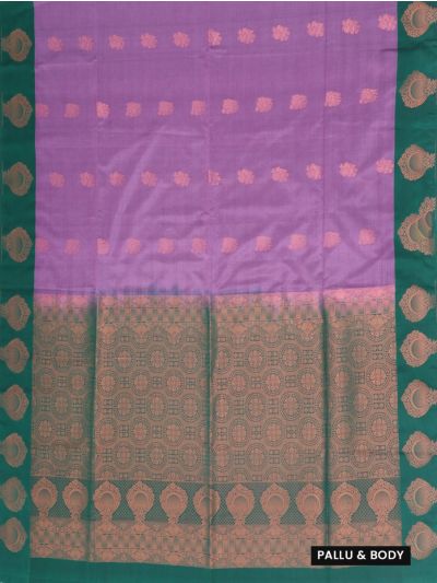 Gracecharm Art Soft Silk Floral Butta Medallion Pallu Saree