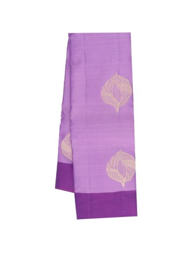 Gracecharm Art Soft Silk Lavender Leaf Butta Zari Saree