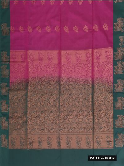 Gracecharm Art Soft Silk Floral Butta Scroll Jaal Pallu Saree