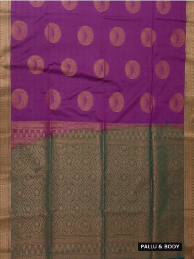Gracecharm Art Soft Silk Medallion Butta Floral Ogee Pallu Saree