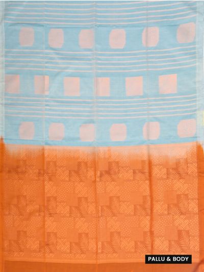 Gracecharm Art Soft Silk Bamboo Leaf Butta Geometric Pallu Saree