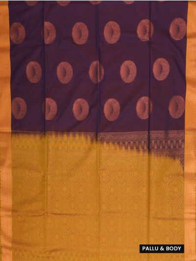 Gracecharm Art Soft Silk Oval Medallion Floral Ogee Pallu Saree