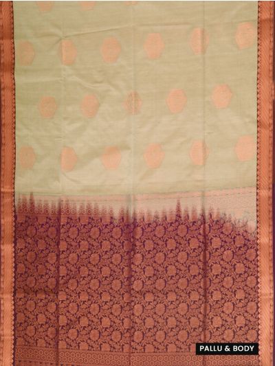 Gracecharm Art Soft Silk Hexagonal Butta Floral Jaal Pallu Saree