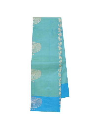 Gracecharm Art Soft Silk Sea Green Paisley Zari Saree