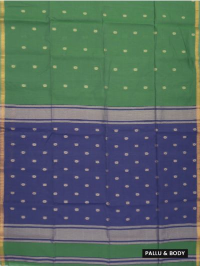 Gracecharm Silk Cotton Butta with Striped Pallu Saree