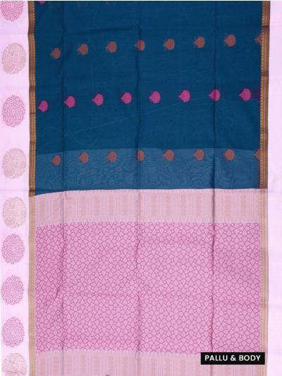 Gracecharm Silk Cotton Butta with Geometric Mosaic Pallu Saree