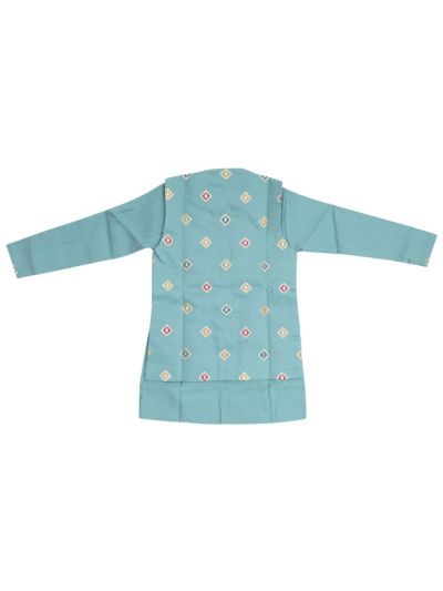 Gracecharm Boys Geometric Embroidered Indo Western Sherwani Set