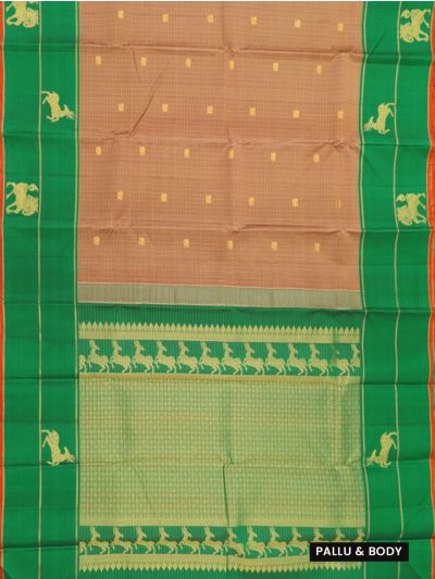 Vivaha Arani Pure Silk Checked Butta with Contrast Border Saree