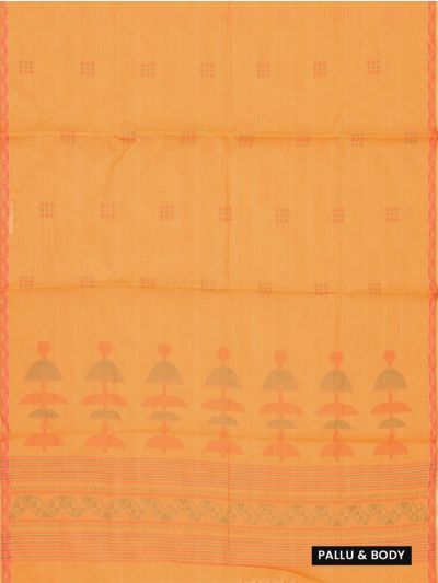 GraceCharm Kovai Cotton Nine Dot Butta Geometric Pallu Saree