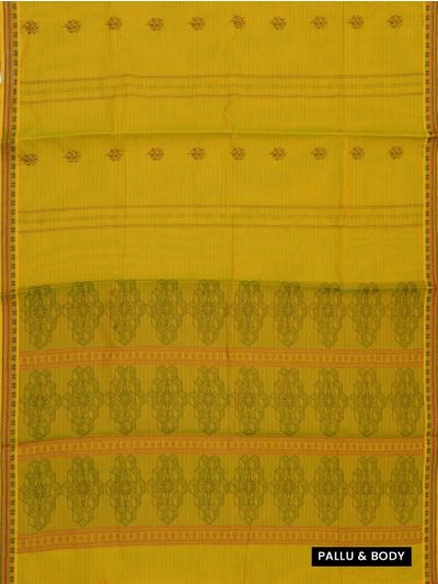 GraceCharm Kovai Cotton Floral Butta Geometric Jaal Pallu Saree