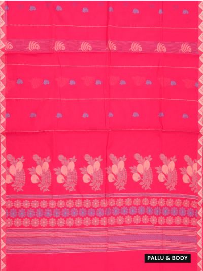GraceCharm Kovai Cotton Leaf Butta Fruit Cluster Pallu Saree