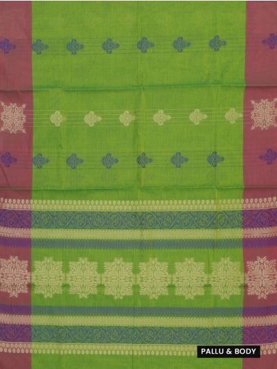 GraceCharm Kovai Cotton Butta with Geometric Floral Pallu Saree