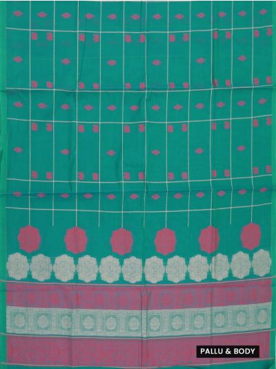 GraceCharm Kovai Cotton Elephant Diamond Butta Floral Pallu Saree